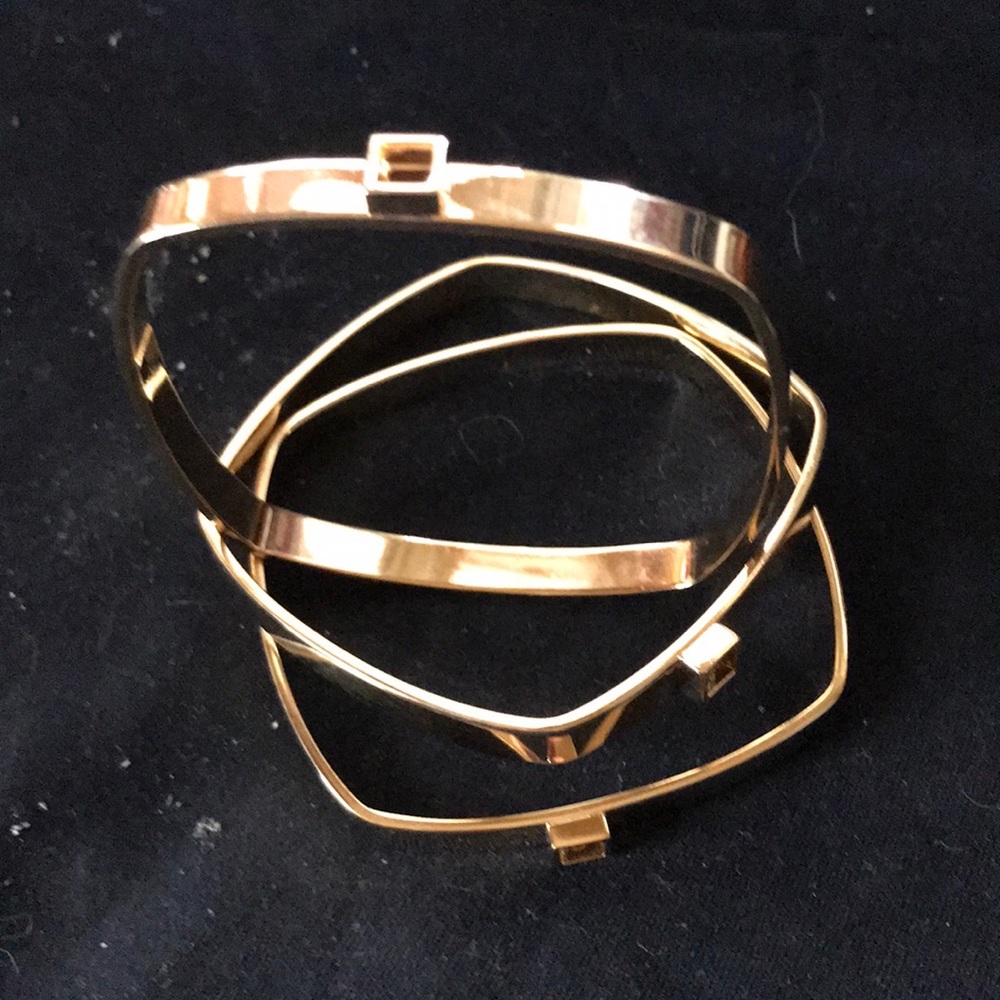 Gold Plated Bangles Square Shaped - image 2